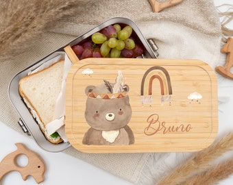 Lunchbox gepersonaliseerd, lunchbox kinderen, lunchbox, Kidsmood, lunchbox RVS, lunchbox, snackbox, baby gepersonaliseerde lunchbox kinderen