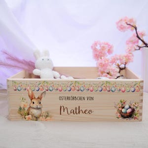 Osterkiste mit Name personalisiert – Osterkorb für Kinder, Ostergeschenk, Geschenk zu Ostern, Holz-Osterkiste, personalisiertes Osternest