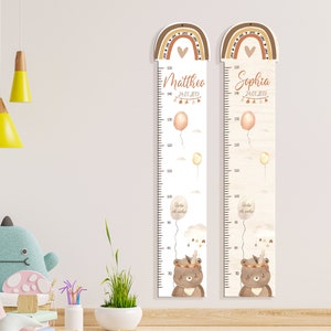 Measuring bar personalized 65 -150 cm made of wood for children, with name and motif, measuring bar, christening gift, children's room, birthday Kidsmood