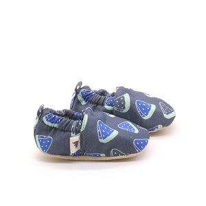 Watermelon Navy Baby Moccasins, Baby Cotton Shoes, 100% Genuine Cotton Moccs, Toddler Moccasins, Baby Moccs, Baby Shower Gift