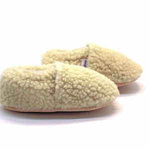 Teddy Milk Plush Non-Slip Baby Moccasins - Soft Cotton Infant Shoes, Toddler Moccs - Adorable Baby Shower Gift