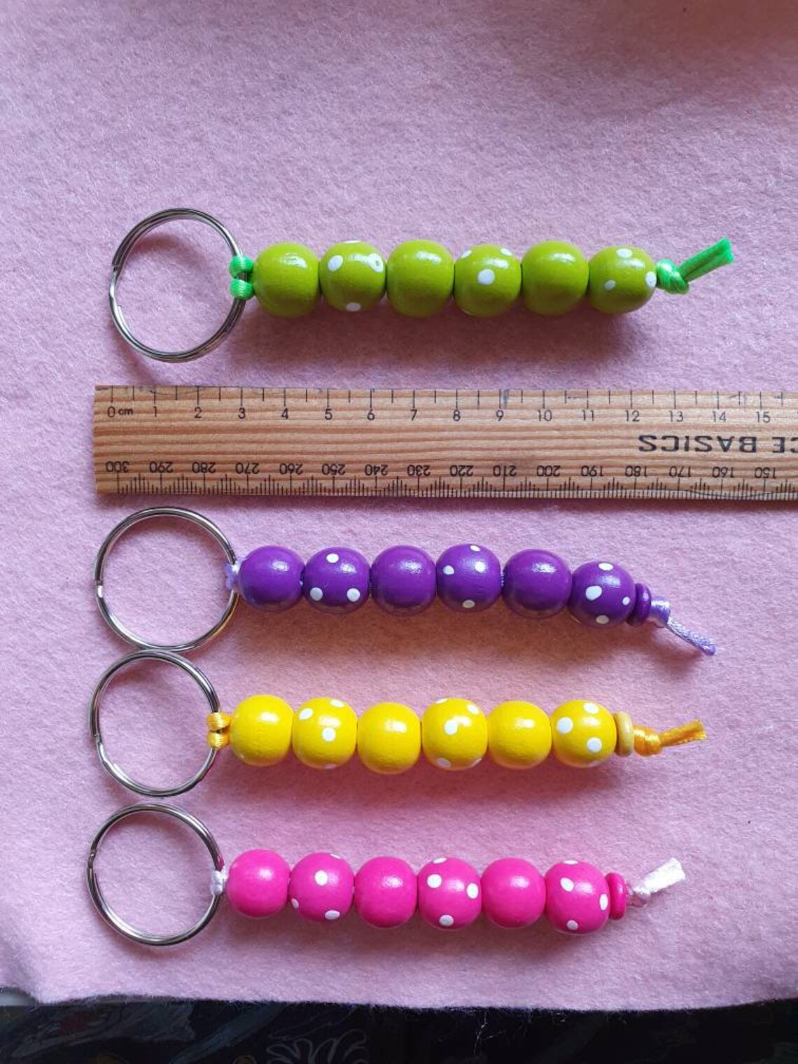 Wooden Bead keyrings Etsy