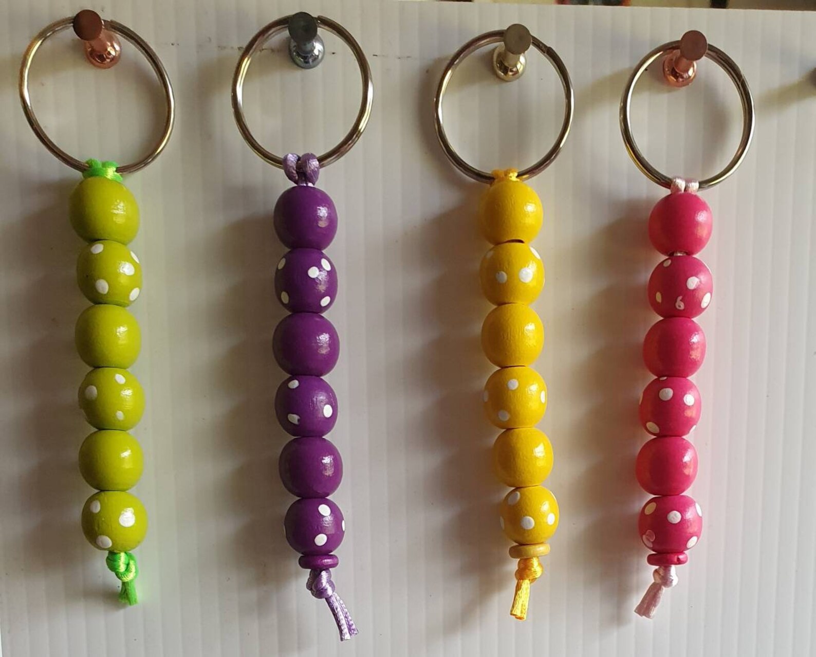 Wooden Bead keyrings Etsy
