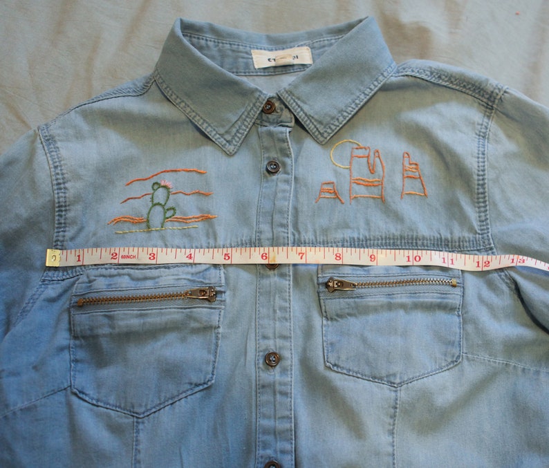 Hand-embroidered Desert One-of-a-Kind Button Down Shirt Sale