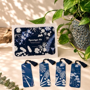 Cyanotype Bookmark Kit, DIY Solar Print Activity Kit, Creative Gift - Video Tutorial
