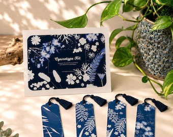 Cyanotype Bookmark Kit, DIY Solar Print Activity Kit, Creative Gift - Video Tutorial