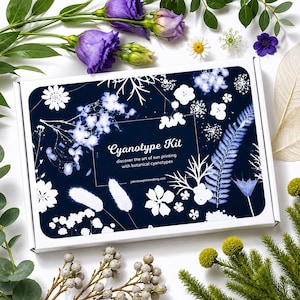 Cyanotype Kit for Beginners, DIY Sun Printing, Botanical Art Gift, Creative Gift - Video Tutorial