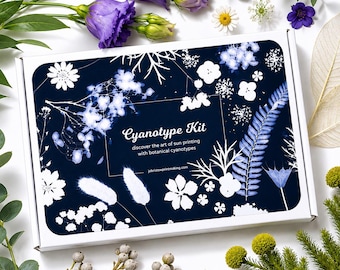 Cyanotype Kit for Beginners, DIY Sun Printing, Botanical Art Gift, Creative Gift - Video Tutorial