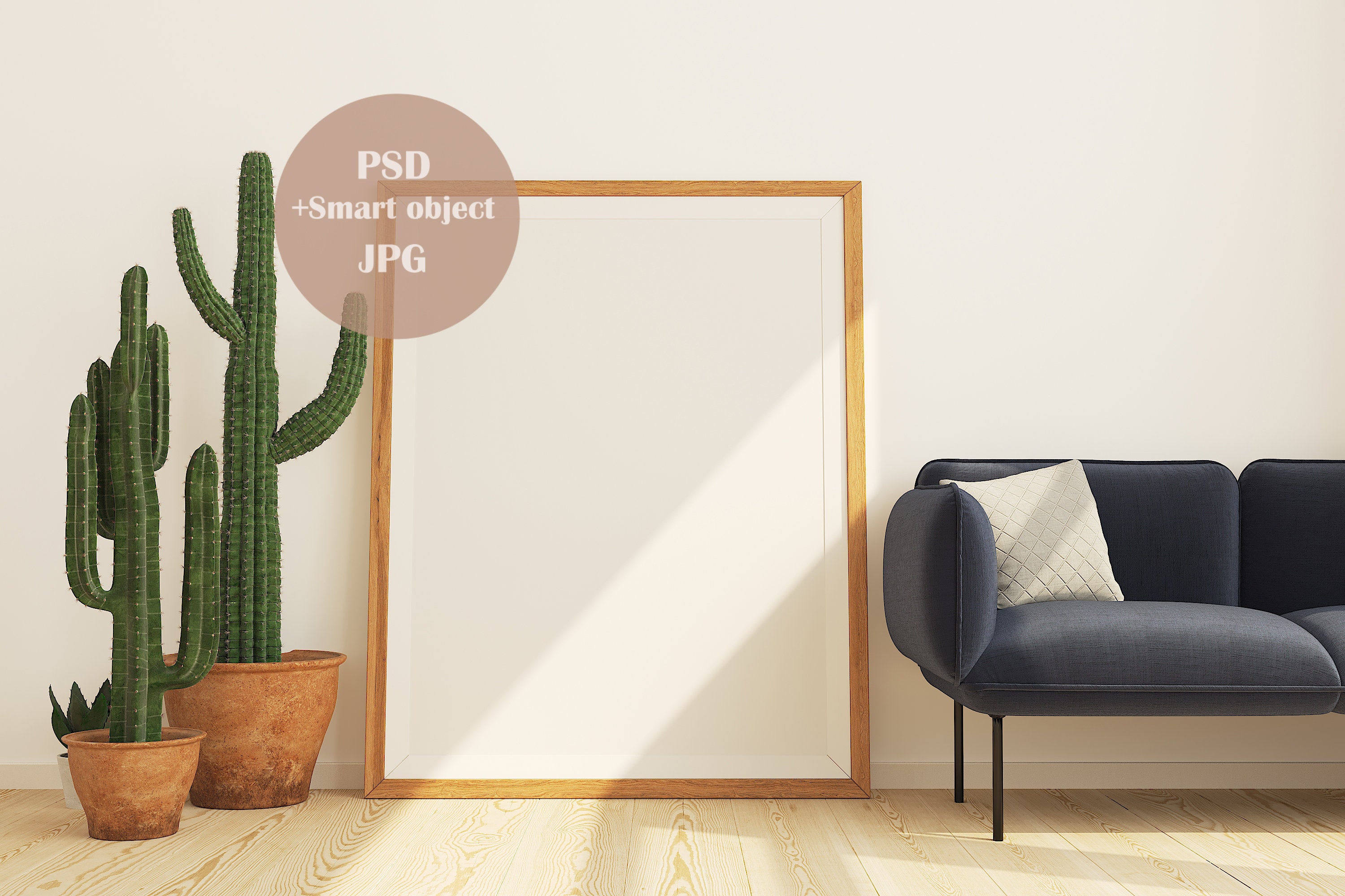 Download Large frame mockup wooden frame mockup wooden floor ratio ...
