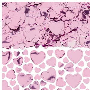 Light Pink Metallic Confetti, Valentine Day Table Decor