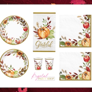 Thanksgiving Grateful Party Kit/ Thanksgiving Tableware