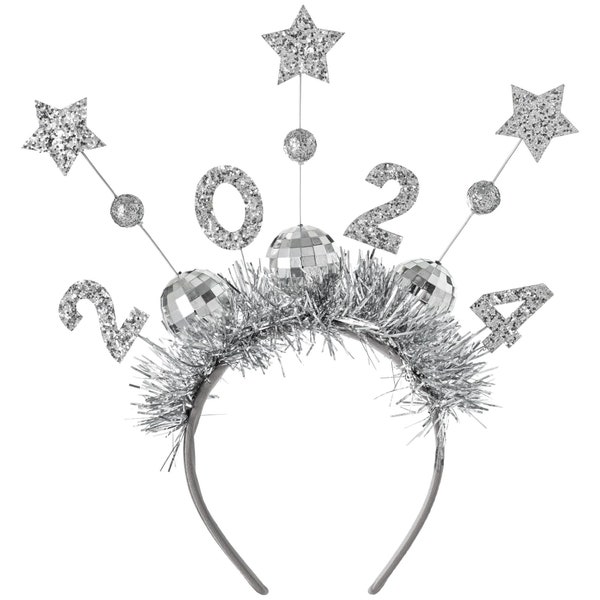 2024 Disco Ball Deluxe Headband: New Year's Eve Glamour