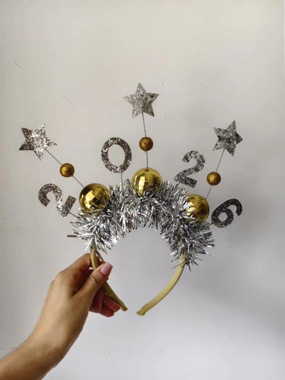 2026 Disco Ball Headband | New Year Party Accessory | Gold  display picture 3