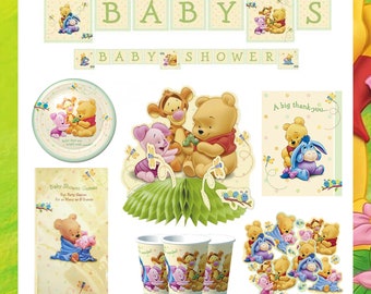 Kit de fiesta de Winnie the Pooh y sus amigos para bebé/Fiesta de cumpleaños/Tema de cumpleaños infantil
