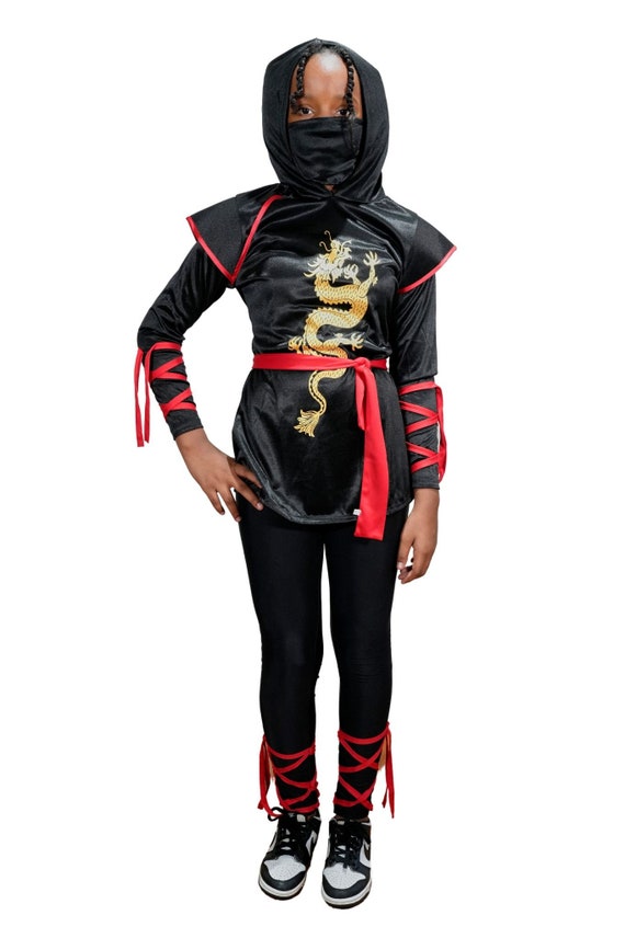 Eraspooky Dragon Ninja Costume Men Halloween Costume Adult Black