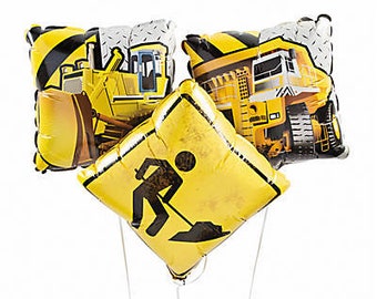 Construction Zone 18" Mylar Balloons/ Birthday Party/ Kids Party