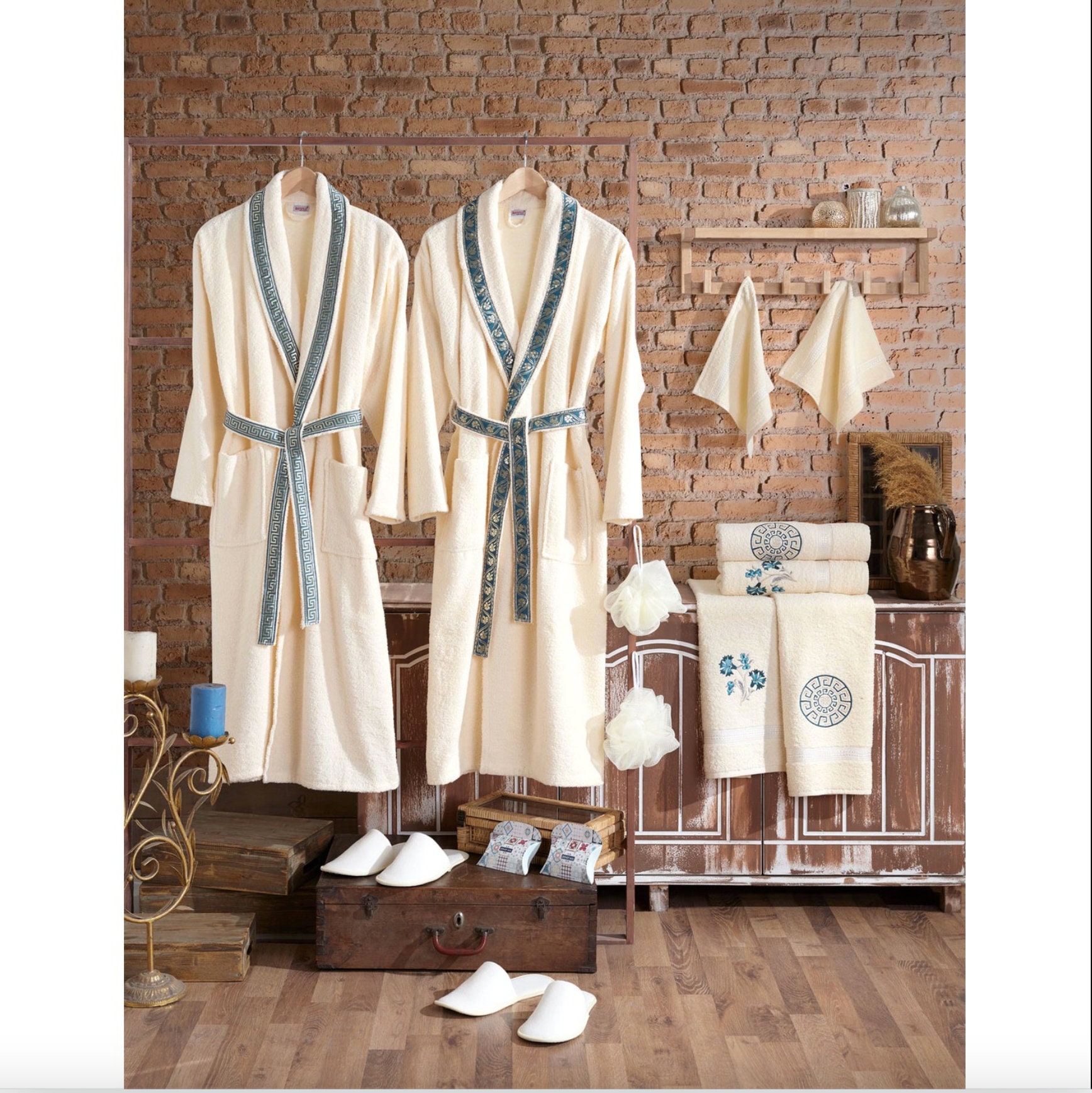 Family Bathrobe Set Cotton 16 Piece Etsy