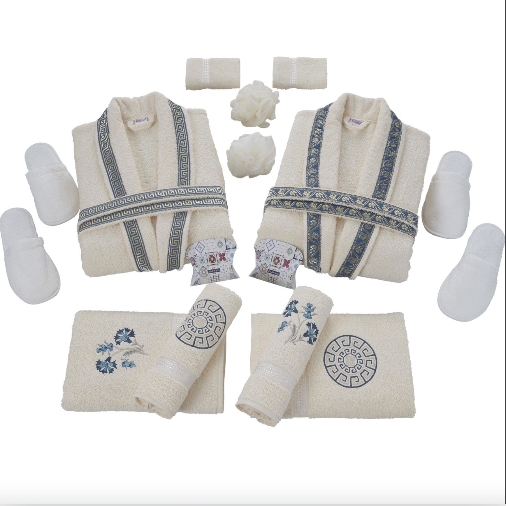 Family Bathrobe Set Cotton 16 Piece Etsy