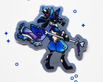 hero chrome die cut Lucario sticker, mirror reflective shiny vinyl