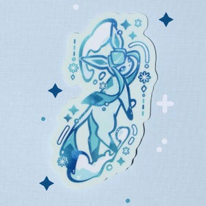 Icy vinyl die cut sticker, cute eeveelution glaceon
