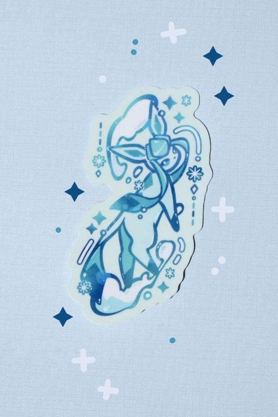 Icy vinyl die cut sticker, cute eeveelution glaceon