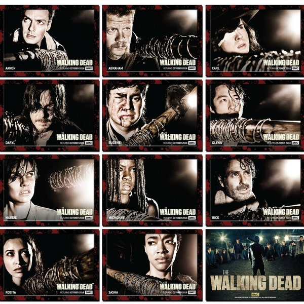 THE WALKING DEAD Season 7 - 11 Card Set - Who Will Face Lucille? Rick Daryl