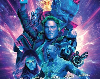 Guardians Of The Galaxy Vol. 2 - Promo Card 3 - Baby Groot Drax Star-Lord Gamora