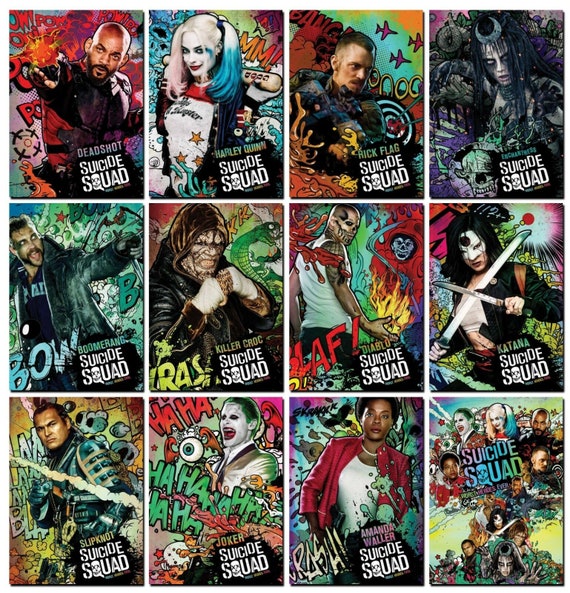 Suicide Squad Movie 12 Card Promo Set Joker Harley Quinn Etsy