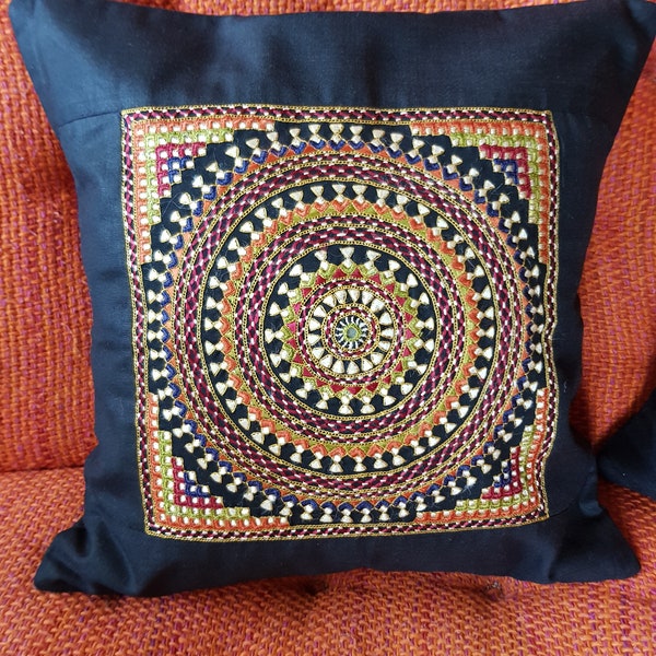 Hand Embroidered Pillow Decoration Boho India Pillow Cover