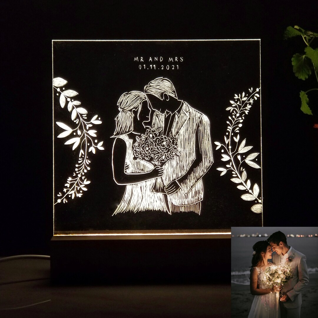 DIY Engraving Acrylic Night Light Custom Living Room Lamp Home Decor