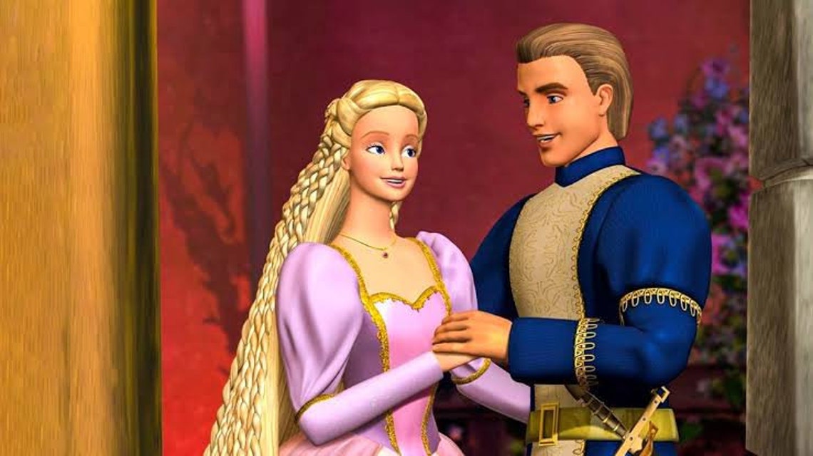 Rapunzel Crystal Heart Gold Plated Neckalce Barbie Neckalce | Etsy