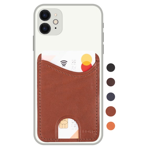 Leather Phone Wallet Stick On Phone Case Pocket Adhesive Etsy