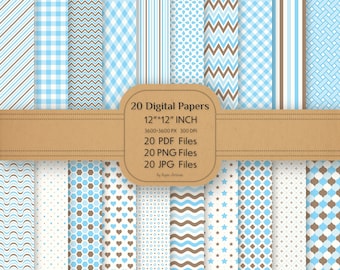 20 baby boy Seamless Digital Paper, Printable Scrapbook Paper 12"*12" inch , 3600*3600 px , 300 dpi ,jpg , png, pdf files