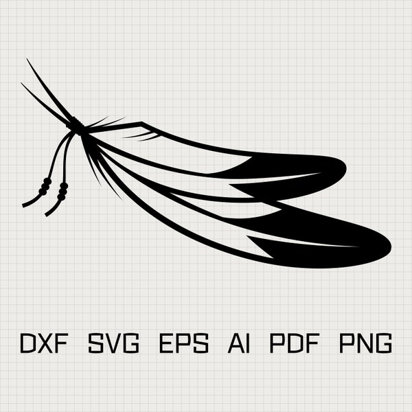 feather cut file Svg Dxf Eps Ai Pdf Png files