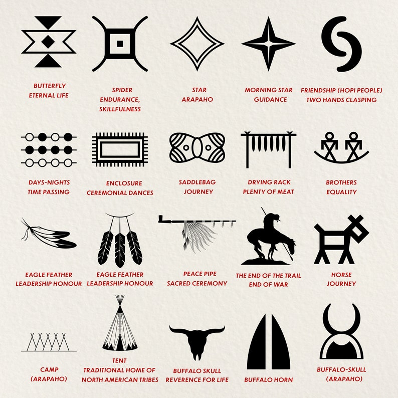 Native American 100 Symbols Bundle Png , Jpg , Pdf , Svg , Eps Files ...