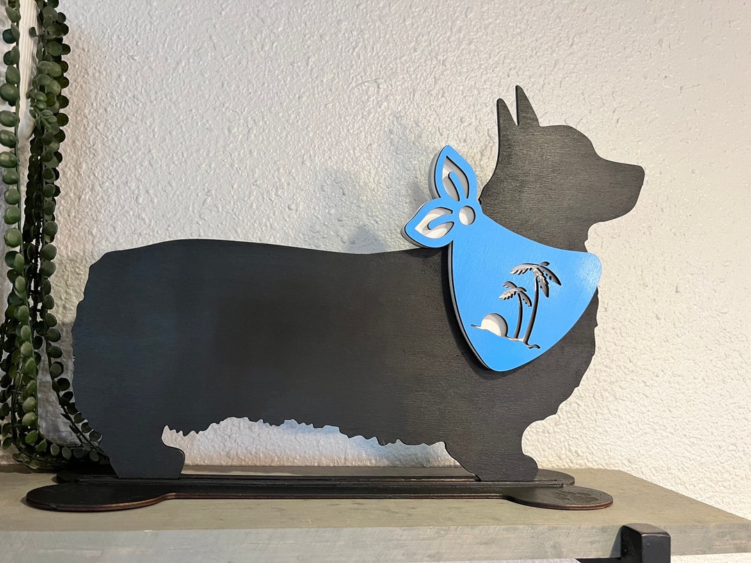 Pembroke Welsh Cardigan Welsh Dog Silhouette With Base and