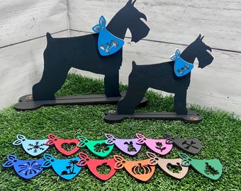 Schnauzer Dog Silhouette: Interchangeable Bandannas, Year-Round Decor