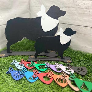 Australian Shepherd  Dog Silhouette: Interchangeable Bandannas Shelf Sitter