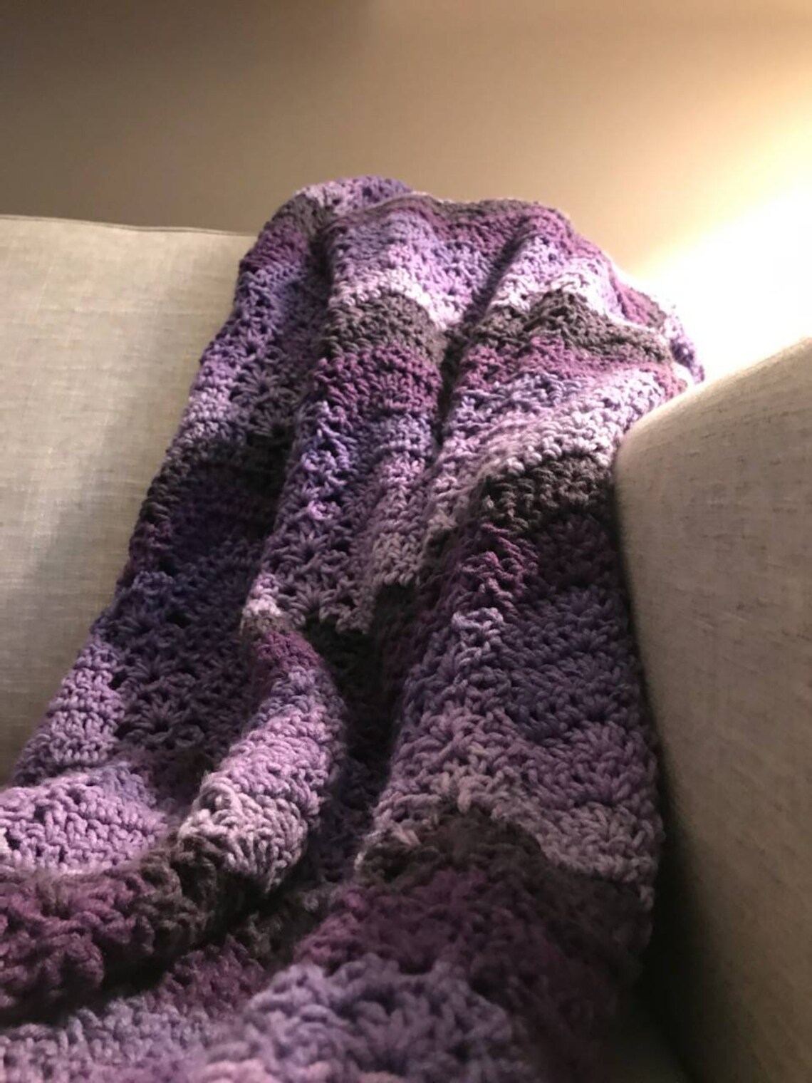 Crochet Handmade Blanket Crocheted Throw Blanket Lap Etsy