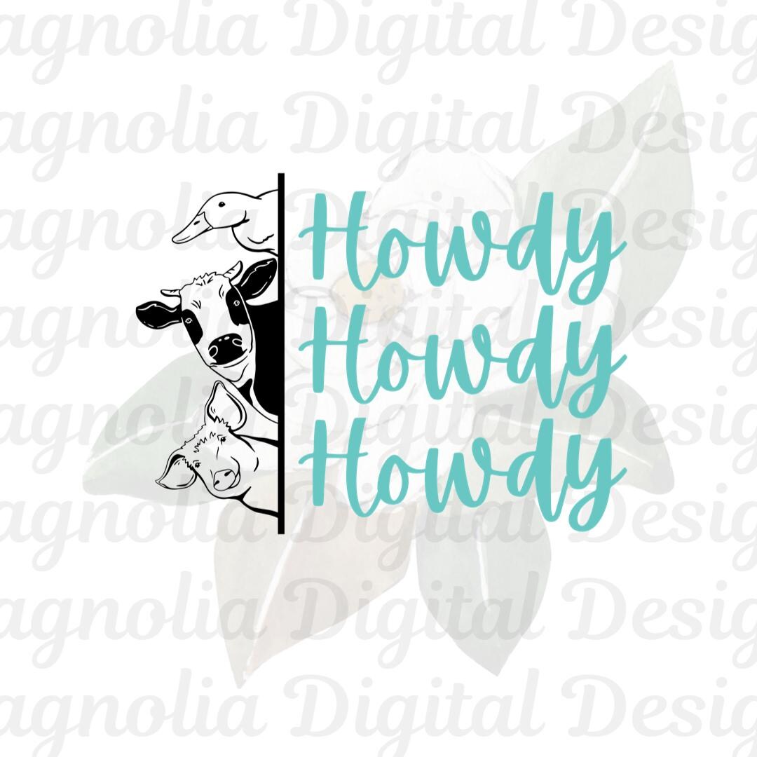 Howdy Farm Animals | [digital File] | Farm Designs - Etsy