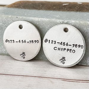 Simple Custom Hand Stamped Dog Tag, Dog Tags for Dogs, Pet Id Tag, Personalized Dog Tag, Stamped With Wonder, Dog Tags for Dogs Personalized image 4
