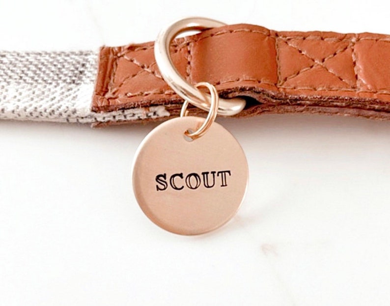 Simple Custom Hand Stamped Dog Tag, Dog Tags for Dogs, Pet Id Tag, Personalized Dog Tag, Stamped With Wonder, Dog Tags for Dogs Personalized image 8