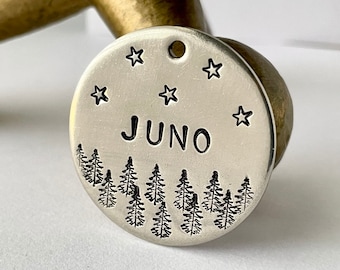Under the Stars Forest Trees Pet Tag Dog Tag Cat Tag