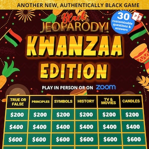Black Jeoparody! - Kwanzaa Edition - Virtual Game - PowerPoint Game - Family Trivia Game