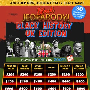 Black Jeoparody! - Black History UK Edition - Virtual Game - PowerPoint Game - Family Trivia Game