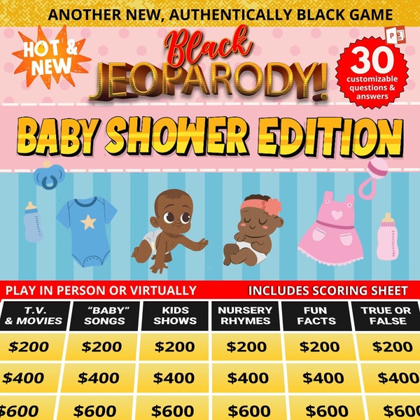 Baby Shower Jeopardy Etsy