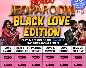 Black Jeoparody! - Black Love Edition - Valentine's Day - African-American Culture - PowerPoint Game!