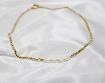 Anklet silver gold plated, summer, robust, stainless steel, small