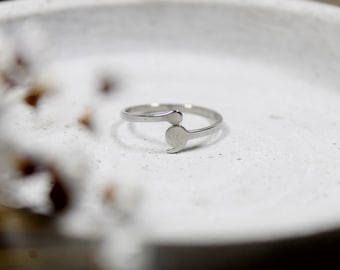 Stainless steel ring semicolon, filigree ring, adjustable in size