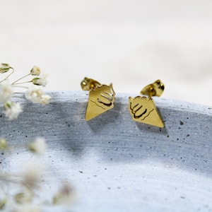 Roestvrij stalen oorknopjes goud, zomersieraden, ijsoorknopjes, schattige oorknopjes, kleine oorknopjes, kinderoorbellen, cadeau-idee